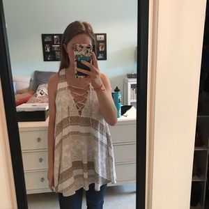 Lo Lace Up Mini Dress